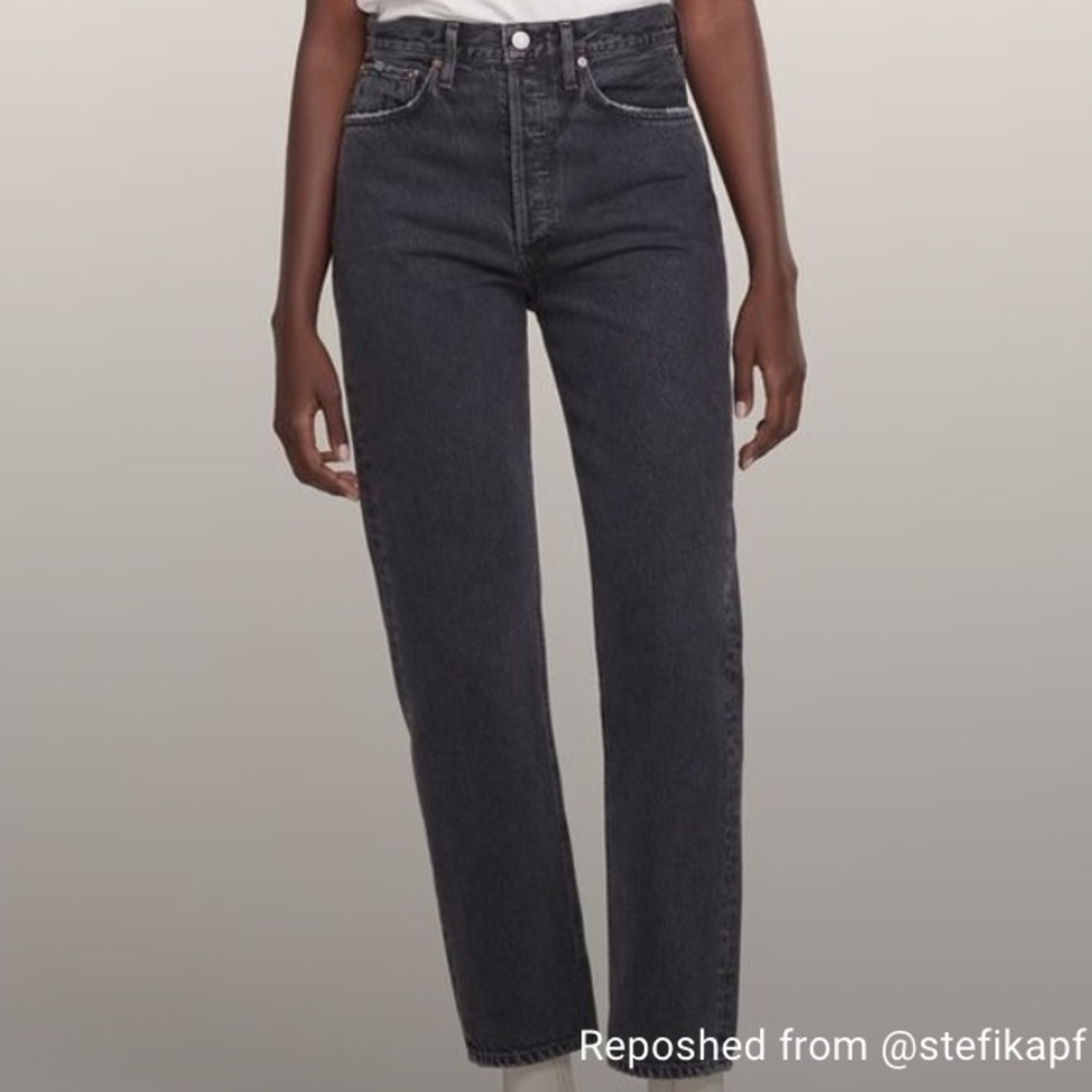 Talula & Agolde black high rise taper jeans size 24 button fly